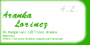 aranka lorincz business card